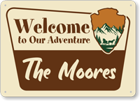 Custom Camping Sign Add Your Camping Family Welcome Text with Park Design